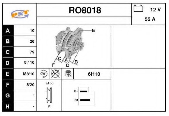 SNRA RO8018 Alternator